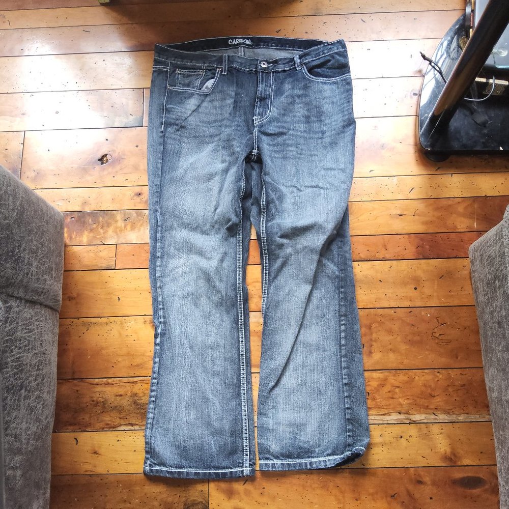 Rue 21 carbon designer jeans 38 x 32 distressed washed